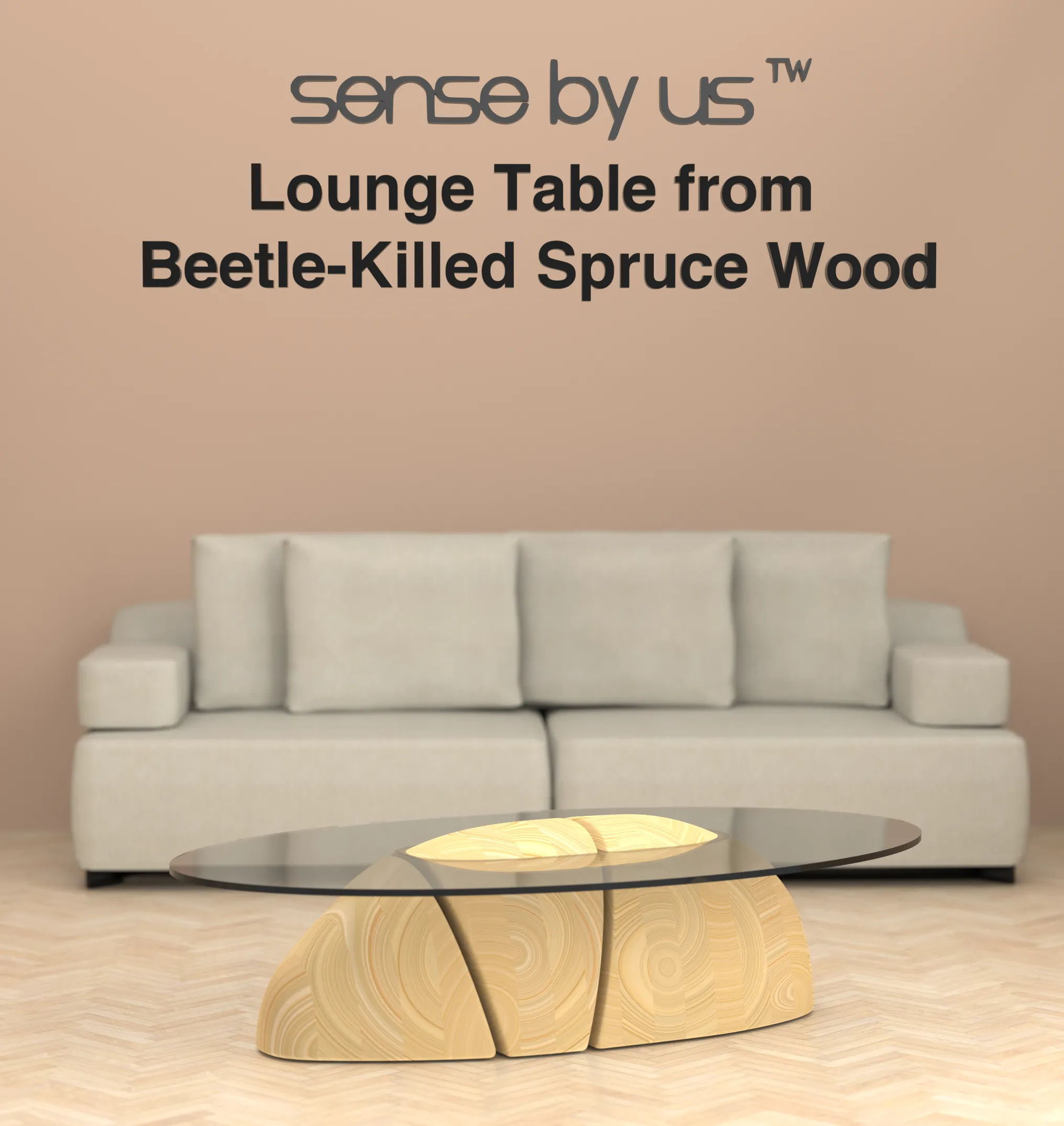 Lounge Table in Damaged Spruce – Exploring Meaningful and Sustainable Design